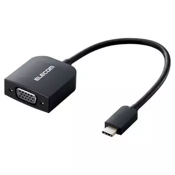 ELECOM USB-C to VGA Conversion (USB C to VGA) Full HD (19201080)/60Hz Conversion Adapter 0.15m Black [Verified Compatibility with iPhone 6 Series] A