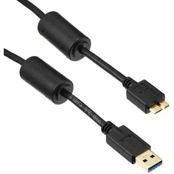 ELECOM USB Cable [microB] USB3.0 (USB A Male to microB Male) Ferrite Core 2m Black USB3-AMBF20BK