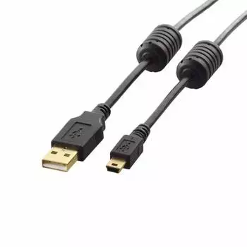 ELECOM USB Cable [miniB] USB2.0 (USB A male to miniB male) with ferrite core 3m black U2C-MF30BK