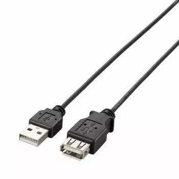 ELECOM USB-кабель-удлинитель A Male to USB A Extra Fine 1m Black USB2.0 (USB Женский) U2C-EXN10BK чёрный
