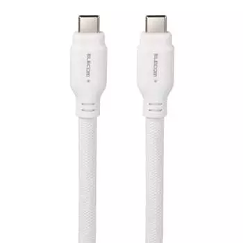 ELECOM USB Type-C & Type-C Cable USB PD Compatible 100W 1.5m Silicone Mesh White [Verified Compatibility with iPhone 16 Series] MPA-CC1GSM15WH