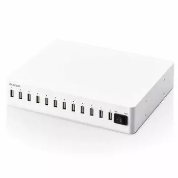 ELECOM USB-зарядное устройство с общей мощностью 144 Вт, порт A x 12, установка, хранение, белый цвет TB-SB10 TG-22E SC15L-DD24 SC15L-DD48 и т. д.. MPA-ACSC01WH