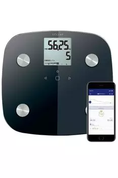 ELECOM Вес Состав тела Связанные данные смартфона с подсветкой Жир тела Висцеральный жир Скелетные мышцы Кость Базальная единица 50 г Ekuria Black Scale,
