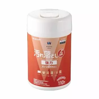 ELECOM Влажное чистящее средство для салфеток, пятновыводитель, мощный, дезодорирующий, дезинфицирующий, 110 шт., антистатический эффект, пищевая сода, электролизированная вода удаляет S