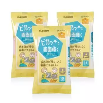 ELECOM Влажные салфетки для удобного чистящего средства для ЖК-экранов Не содержит спирта, бережно относится к ЖК-экранам Сделано в Японии Антистатический эффект Мини-ПК Смартфон