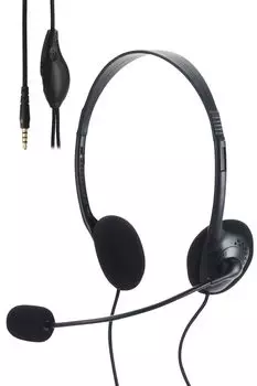 ELECOM Wired Headset 4 Pole with Microphone Overhead Binaural Lightweight Small Windscreen with Volume Controller with some AI Black [Compatible PCs]