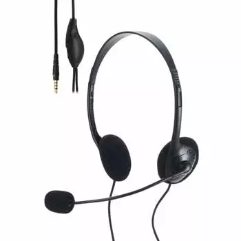 ELECOM Wired Headset 4 Pole with Microphone Overhead Binaural Lightweight Small Windscreen with Volume Controller [Compatible with some AI PCs] Black