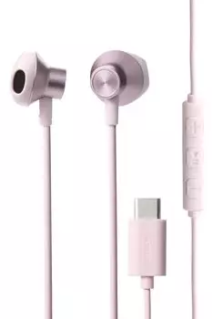 ELECOM Wired Inner Ear Highly Durable Resistant to No Misalignment of Audio and Video with Adjustment Pink EHP-DF13IMPN Type-C (Semi-Open) Cable,