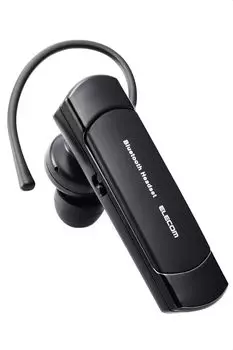 ELECOM Wireless Single Earplug with Microphone Power Volume Button support that can stand by 2 communication devices at the same Black Headset,