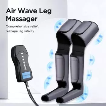 Electric Air Pressure Leg Massager Shiatsu Airbag Calf Massage Hot Compress Leg Foot Massager Stereo Circulation Massage серый