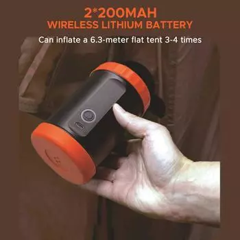 Electric Air Pump High-Pressure for Inflatable Tents Rechargeable with 5 Nozzles for SUP Inflatable Sofa Bed Swimming Pool Kayak оранжевый