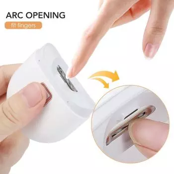Electric Automatic Nail Clipper with Fingernail Cutter and File 2 in 1 Design Nail Scraps StorageUSB Rechargeable Safety Fingern белый