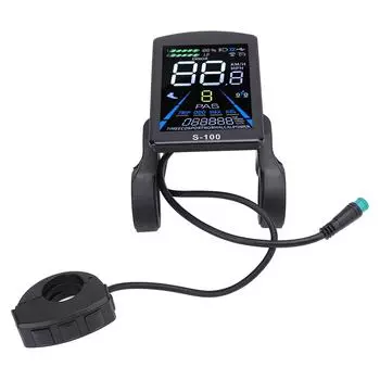 Electric Bike LCD Display 24V 36V 48V 60V 72V Universal 5 Pin Water Resistant Connector S-100 Panel