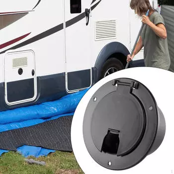 Electric Cable Hatch Power Cord Cover Dustproof Easy to Install RV for 30/50 Amp чёрный