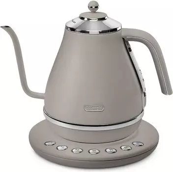 Electric Cafe Kettle Icona with Temperature Adjustment Function Stainless Steel Hand Drip One Push 5 Temperature Settings 20 Minute Keep Warm Function