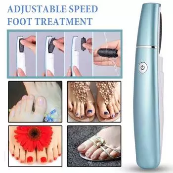 Electric Callus Remover 2-Speed Foot File for Dead Skin Hard & Cracked Heels белый