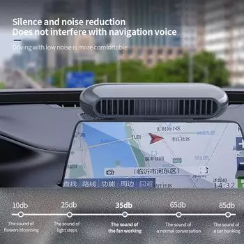 Электрический автомобильный вентилятор USB-вентилятор без лопастей с низким уровнем шума, циркуляцией воздуха, настольный, регулируемый, для использования в автомобиле, вентилятор и продукты на 360° чёрный