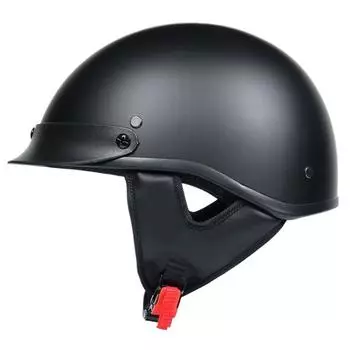 Electric car helmet retro motorcycle men s and women s four seasons half helmet street car pedal mature men s helmet retro style 688 B dumb black