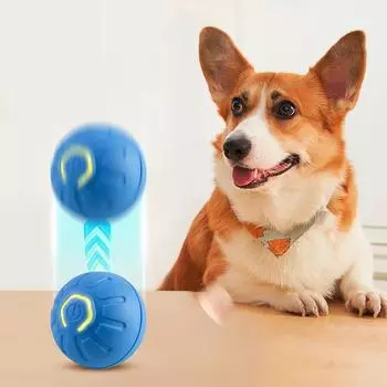 Electric Cat Toys Automatic Rolling Ball Smart Interactive Cat Toy USB Charge Pet Playing Training Self-moving Game Accessories синий