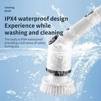 Electric Cleaning Brush 9 in 1 Multifunctional Household Wireless Rotatable Cleaning Brush For Bathroom Kitchen Windows Toilet чёрный