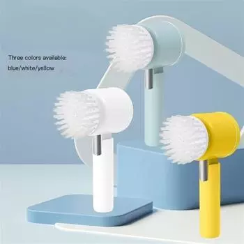 Electric Cleaning Brush Multifunctional Household Kitchen Dishwashing Brush Bathroom Handheld Wireless Folding Cleaning Brush One Size зелёный