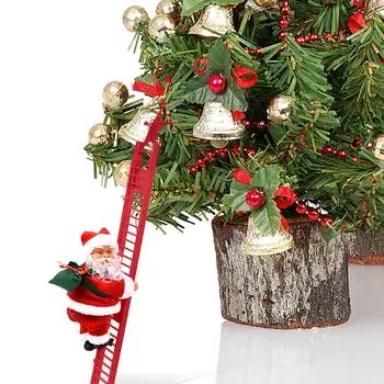 Electric Climbing Ladder Santa Claus Doll Toys Music Christmas Ornaments Gift Merry 2025 NewYear Christmas Tree Hanging Decor красный