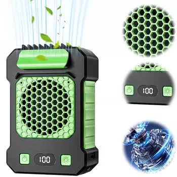 Электрический вентилятор с зажимом USB, перезаряжаемый 5000 мАч, подвесной вентилятор на шею/талию, 5 передач, сильный ветер для кемпинга на открытом воздухе, пешего туризма, скалолазания, бега оранжевый