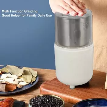 Электрическая кофемолка для зерен 220 В, зернодробилка для зерен, бытовая электрическая кофемолка из нержавеющей стали для кухни UK белый