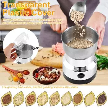 Electric Coffee Grinder Fast Grinding Mini Spice Grinder with 4 Stainless Steel Blades 300ml Coffee Mill Grinder One Button