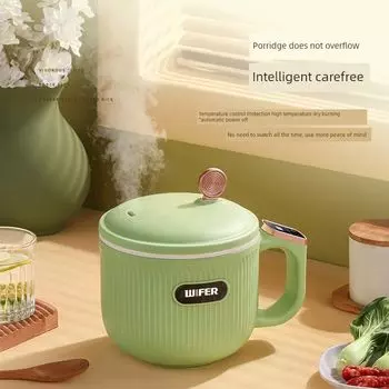 Electric Cooker Dormitory Electric Cooker Multi-Functional All-in-One Pot Small for One Person Instant Noodle Pot Small Saucepan Stew-Pan Porridge 1.2 liters green smart [ceramic glaze coating]]