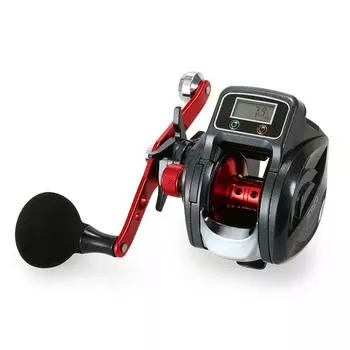 Electric Digital Display 16+1 Ball Bearing Left / Right Ice Fishing Reel Baitcasting Line Counter Reel 6.3:1 Casting Reel Gear Left Hand