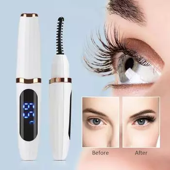 Electric Eyelash Curler Fast Heating Eyelash Curler Long Lasting Natural Eyelash Comb Professional Portable Heated Curling Brush белый