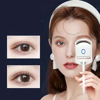 Electric Eyelash Curler USB Charging Model Fast Heating Portable Eye Lash Perm Shaping And Lasting Curling Thermal Eyelash Clip розовый