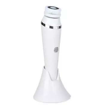 Electric Face Spin Facial Cleaning Brush Waterproof Silicone Deep Clean Beauty Washing Facial Brush Cleaner белый