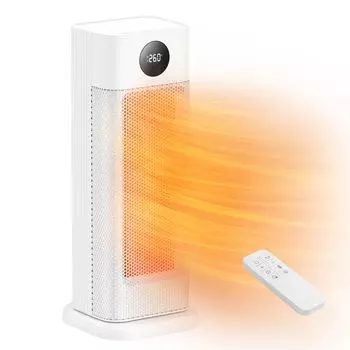 Electric fan ceramic heater mode power saving Speed timer temperature large air LCD temperature air volume remote control overheating tipping memory