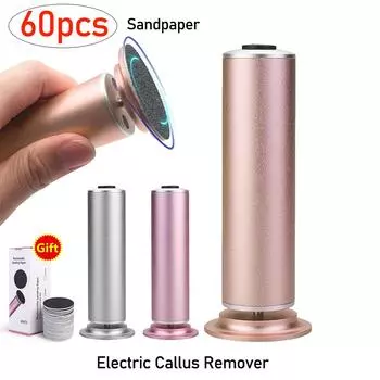 Electric Foot File Callus Remover Foot File Pedicure Tools Remove Cutin Dead Skin Foot Heel Care Tools with 60pcs Sandpaper EU серый