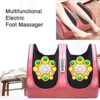Electric Foot Massage Feet Massager Hot Compression Improve Blood Circulation Muscles Relieves Foot Fatigue Heating Leg Massager US Plug чёрный