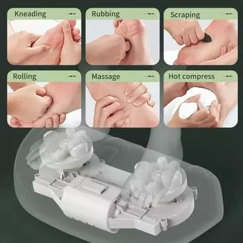 Electric Foot Massager Hot Compress Shiatsu Deep Kneading Therapy Relief Chronic Pain Muscle Tension Relaxing Health Care Device US Plug зелёный