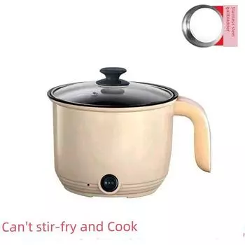 Electric Frying Pan Multi-Functional Electric Food Warmer Student Dormitory Mini Electric Caldron Small Electric Pot For Home Non-Stick Hot Pot Khaki [stainless steel can only cook soup]]