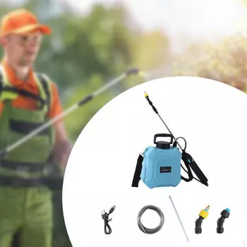 Electric Garden Sprayer with Mist Nozzles Adjustable Multipurpose Shoulder Strap Extendable 8L