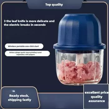 Electric garlic beater Kitchen household meat grinder Stir minced meat