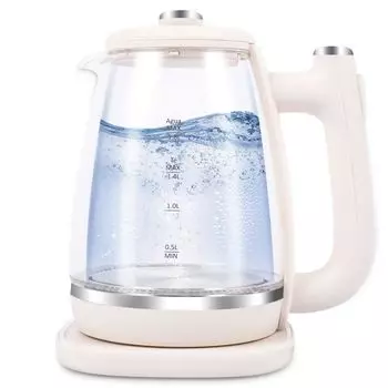 Electric Glass with LED Electric Water Empty Boiling Prevention Automatically Turns Off When Water Tea Strainer [Mitsuba Store] Kettle, Kettle, Light,