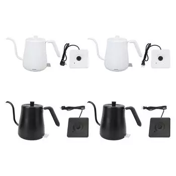 Electric Gooseneck Kettle 800ml 1000W Auto Power Off ABS 304 Stainless Steel Pour Over Kettle White EU Plug 220V