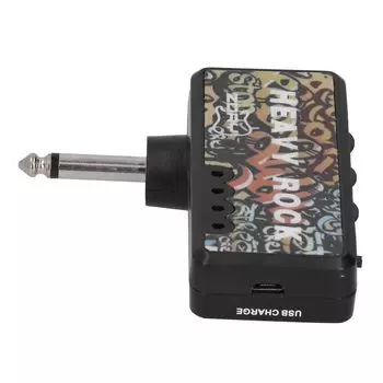 Electric Guitar Bass Headphone Amplifier with LED Power Indicator Compact and Lightweight Heavy Metal Sound Distortion Adjustment Volume Adjustment