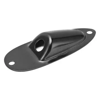 Electric Guitar Jack Plate Input Output Socket Boat Style Instrument Accessory with Screw Black