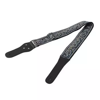 Electric Guitar Strap Adjustable Nylon Embroidered Shoulder Strap with Non Slip BuckleGreen Brown