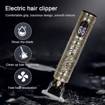 Электрическая машинка для стрижки волос T-Blade со светодиодным дисплеем, машинка для стрижки волос на батарейках, машинка для стрижки волос