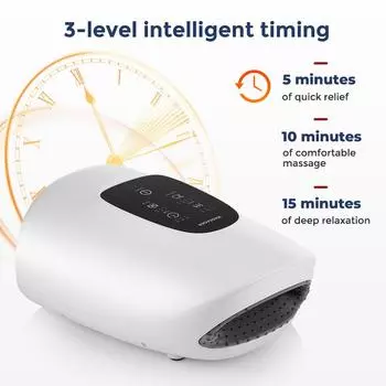 Electric Hand Massager 5 Gears 3 Modes Palm Massager Airbag Acupoint Pressing and Kneading Hot Compress Relief Fatigue белый