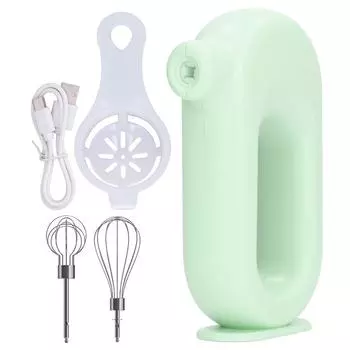 Electric Hand Mixer USB Charging 4 Level Adjustment Electric Eggbeater Handheld Milk Frother for L зелёный