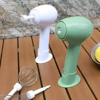 Electric Hand Whisk USB Rechargeable One-Button Start with 2 Stainless Whisks and Stand for Whipping Or Mixing Eggs Butter Cream зелёный